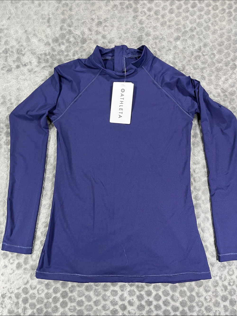 Athleta Women's Half-Zip Long Sleeve Rash-guard top in Dress Blue